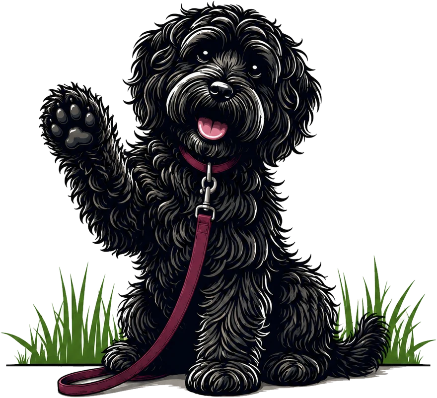 The Walking Paws dog waving hello